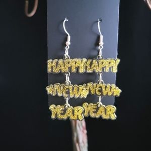 2/$20 New Years Gold Glitter Earrings